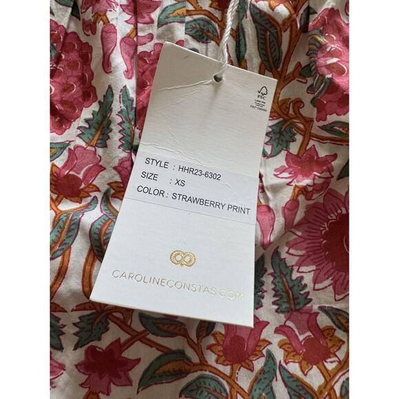 Caroline Constas Strawberry Dress New York Print Flutter Sleeve Mini XS X Small - Picture 6 of 8